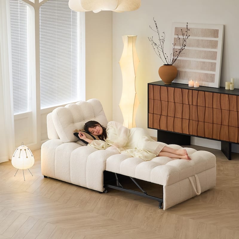 JASIWAY Chenille Pull-Out Single Sofa Bed