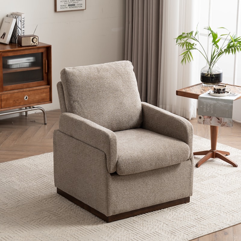 Accent Chair, Oversized Armchair, Modern Comfy Reading Chair - Coffee