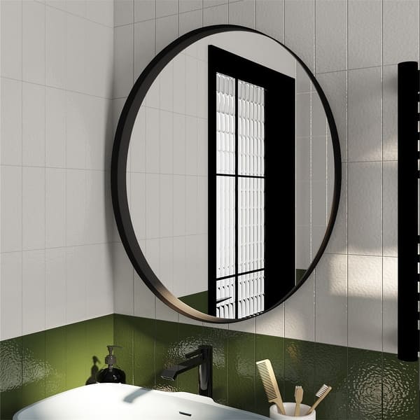 Metal Frame Oval Wall Mirror with MDF Backboard for Bathroom ...