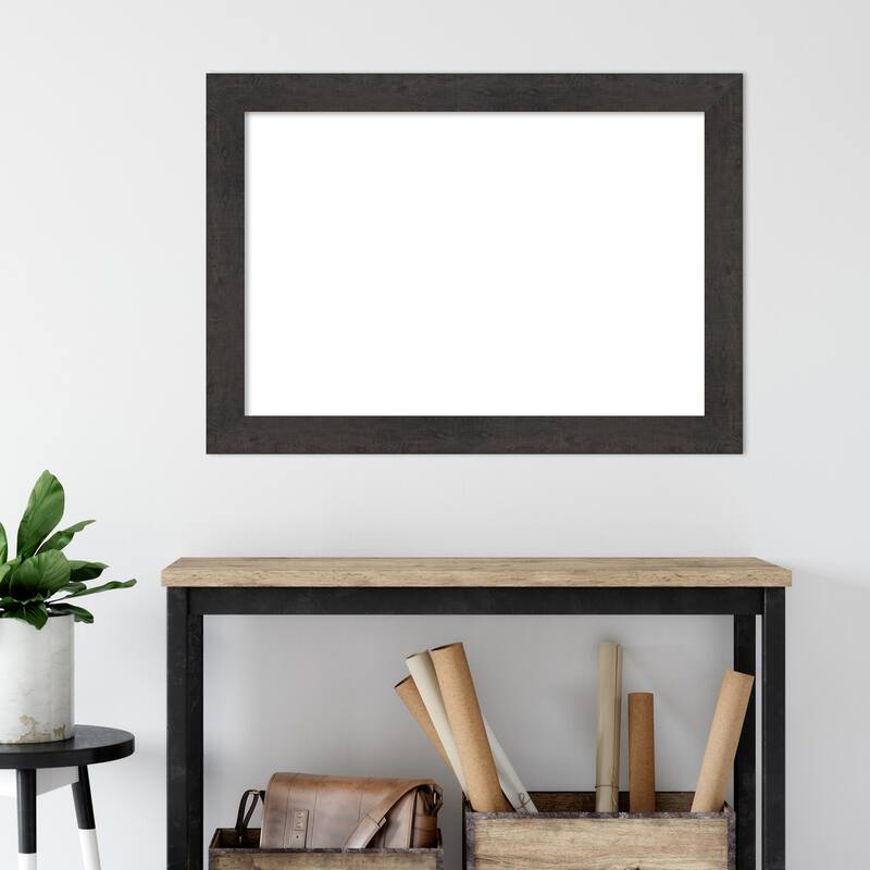Amanti Art Rustic Plank Espresso Framed Dry Erase Magnetic Board