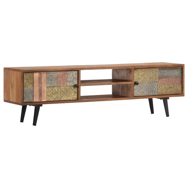 vidaXL TV Cabinet 55"x11.8"x15.7" Solid Acacia Wood. Opens flyout.