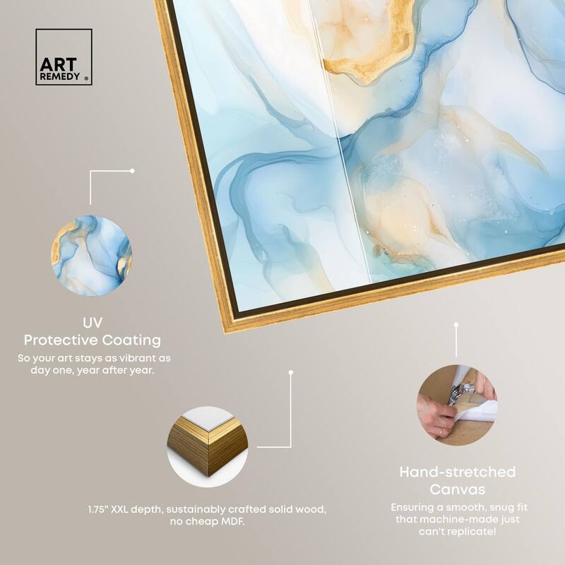Blue Veined Gold Canvas by Art Remedy