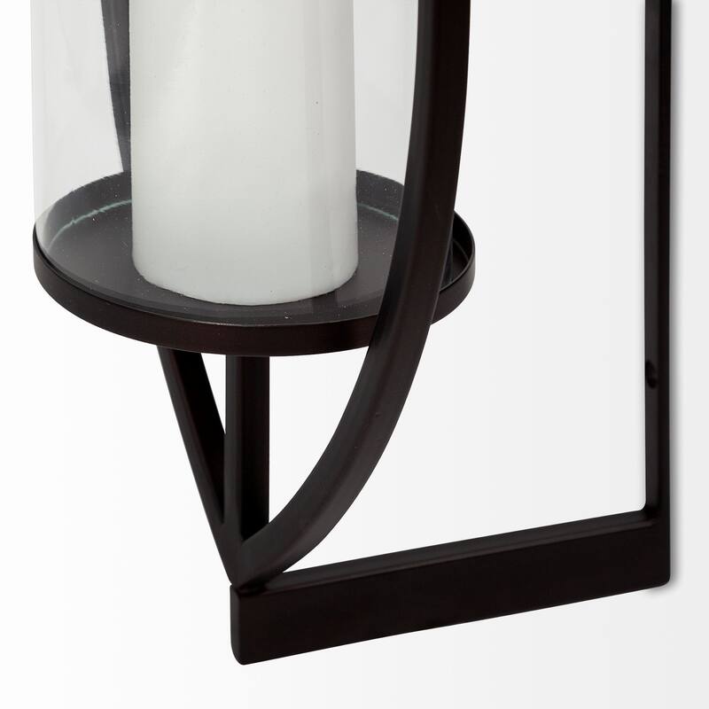 Drax Black Metal Wall Candle Holder - 11.5L x 5.5W x 22.0H
