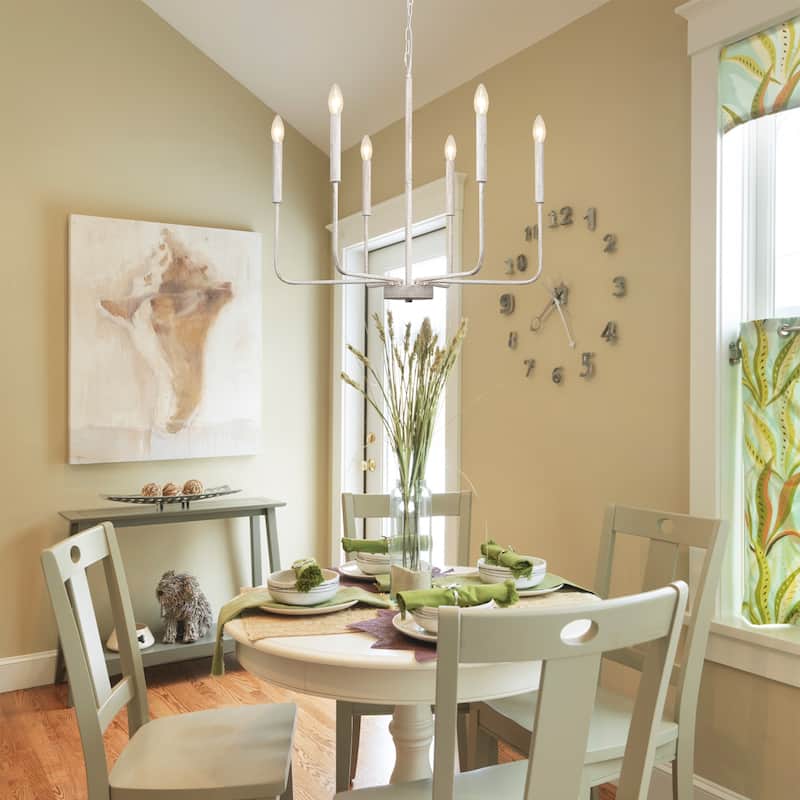 Modern 6-Light Candle Chandelier Classic Ceiling Light for Dining Room Kitchen Island - N/A
