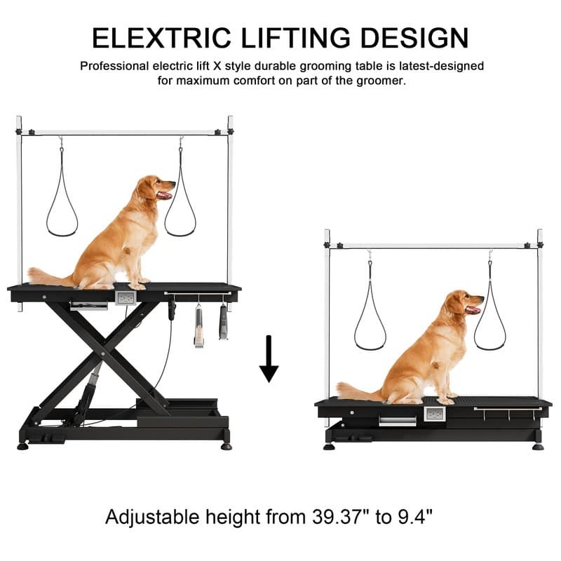 Super Deluxe Electric Pet Grooming Table with Adjustable Height, 110V/220V , Highly Recommended by Professional Groomers!