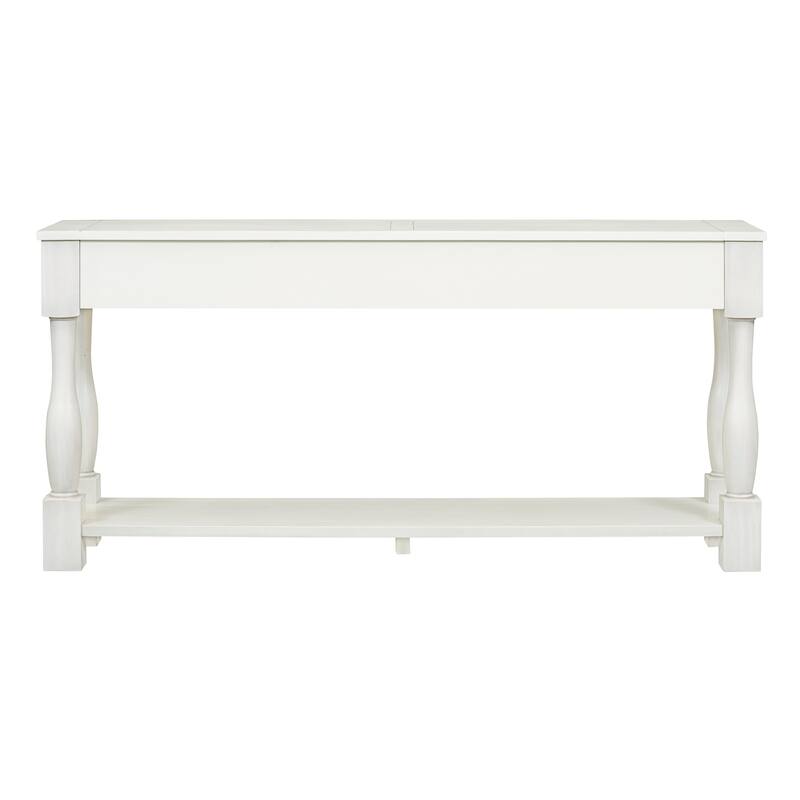 Long Console Table with Drawers and Shelf