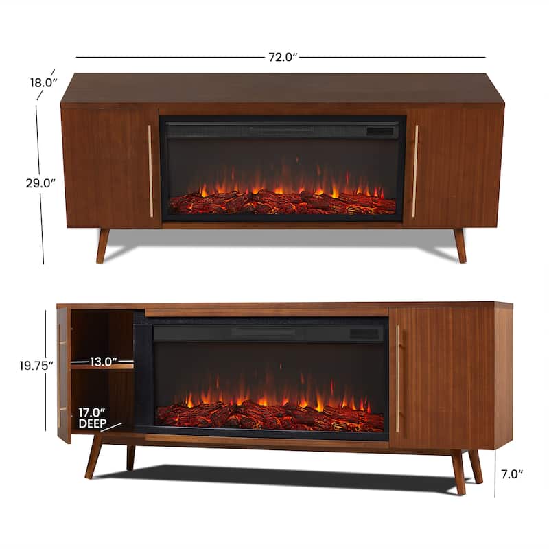 Morris Electric 72" Fireplace TV Stand by Real Flame