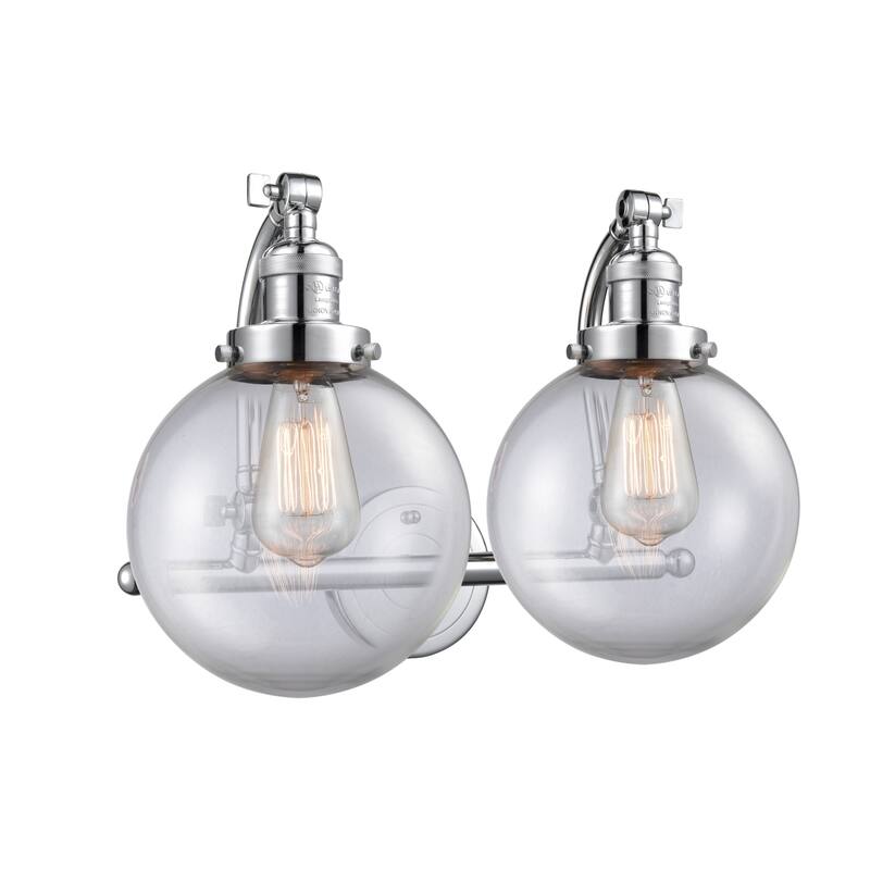 Innovations Lighting Beacon 2 Light 18" Wide Bathroom Vanity Light - Polished Chrome / Clear