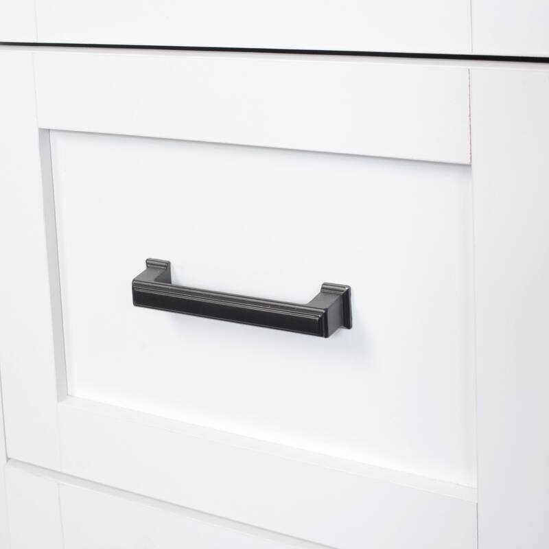 Modern Entryway Bench with 3 Shelves and Drawers