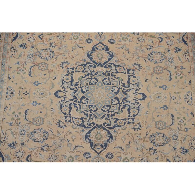 Hand Knotted Oriental 100% Wool Carpet Traditional Floral Peach Mashad Area Rug - 10' 0'' X 6' 5''