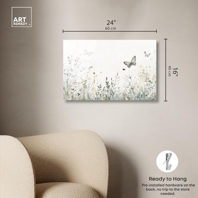 Butterfly Field Acrylic by Art Remedy, Ready to Hang