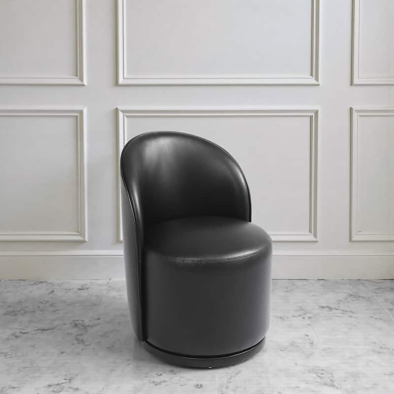Upholstered Swivel Dining Chair Armless Barrel Chair