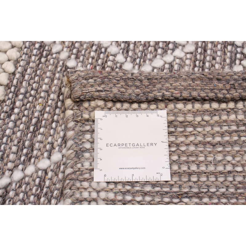 ECARPETGALLERY Braid weave Sienna Taupe Wool Rug - 6'0 x 9'0