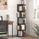 preview thumbnail 3 of 102, 4/5/6 Tiers Round Rotating Bookcase, Revolving Floor Standing Bookshelf Corner Organizer Display Gray-5T
