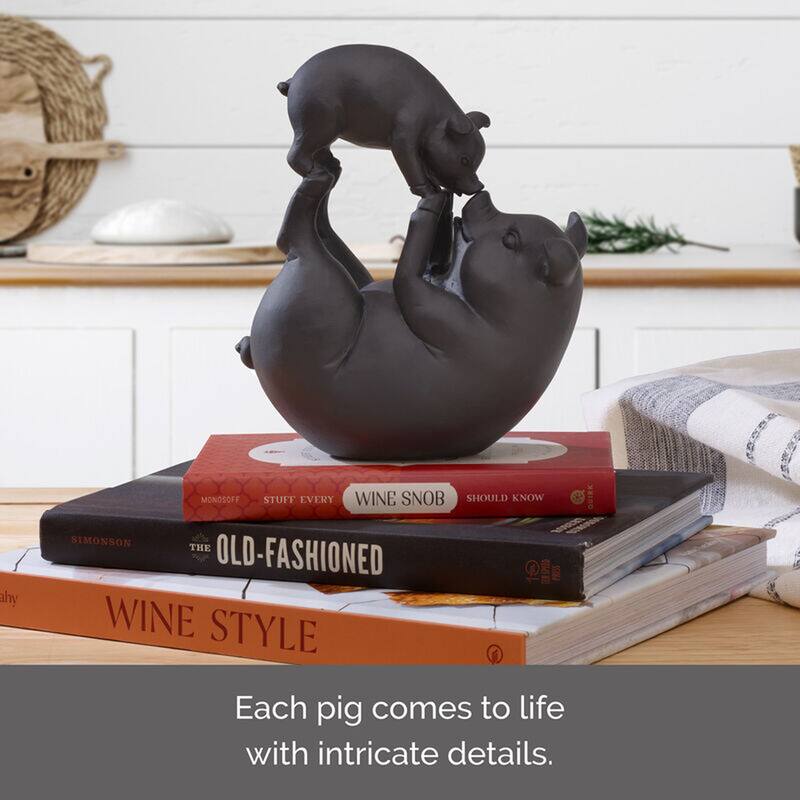 Elements Mother Pig and Baby Pig Figurine, 5X6 Inch