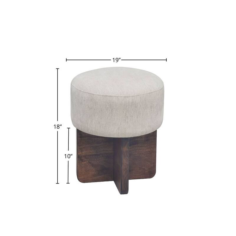 Pebble Upholstered Walnut Stool