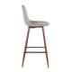 preview thumbnail 7 of 23, Pebble Mid-Century Bar Stool in Walnut Metal and Fabric - Set of 2