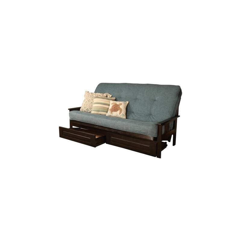 276 Coil Hinged Queen Mattress in Linen Aqua - Supportive Comfort with Soft Upholstery Finish