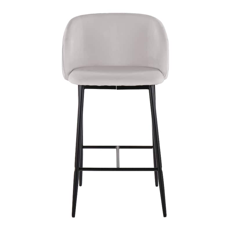 Silver Orchid Pleated Fixed-Height Counter Stool - Set of 2