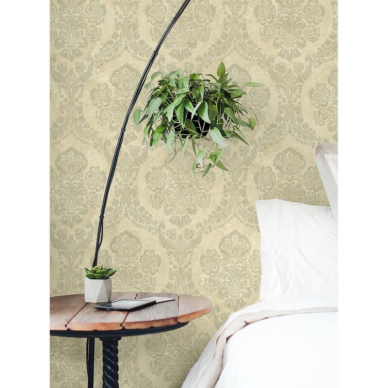 Seabrook Designs Mercer Damask Unpasted Wallpaper