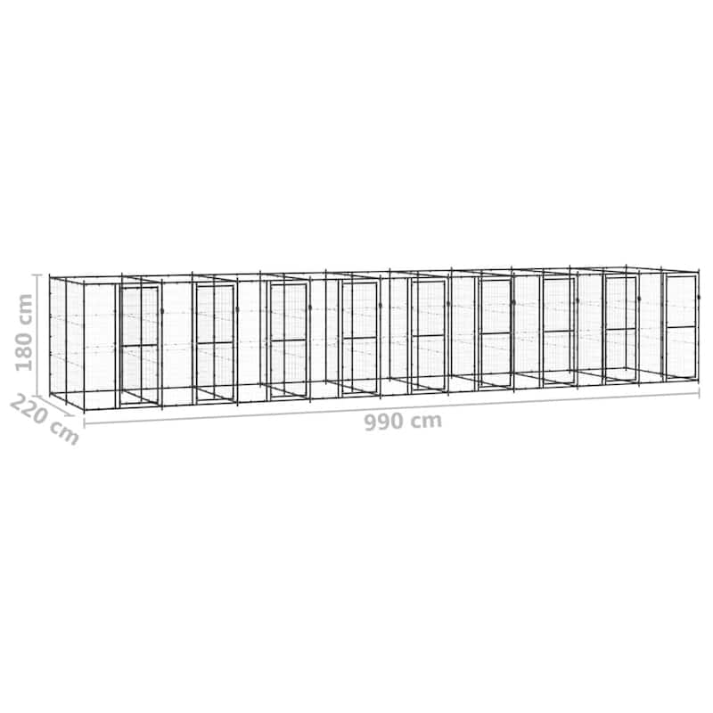 vidaXL Outdoor Dog Pen Pet Crate Kennel Cage Playpen House for Yard Steel