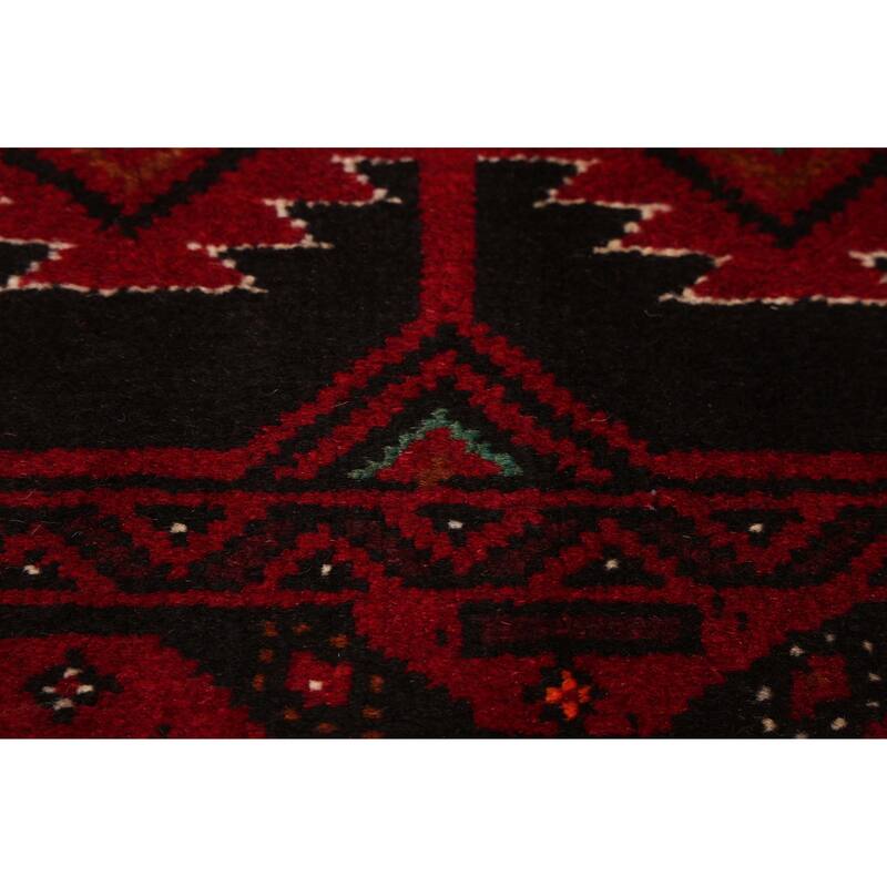 ECARPETGALLERY Hand-knotted Teimani Black, Red Wool Rug - 3'7 x 6'2