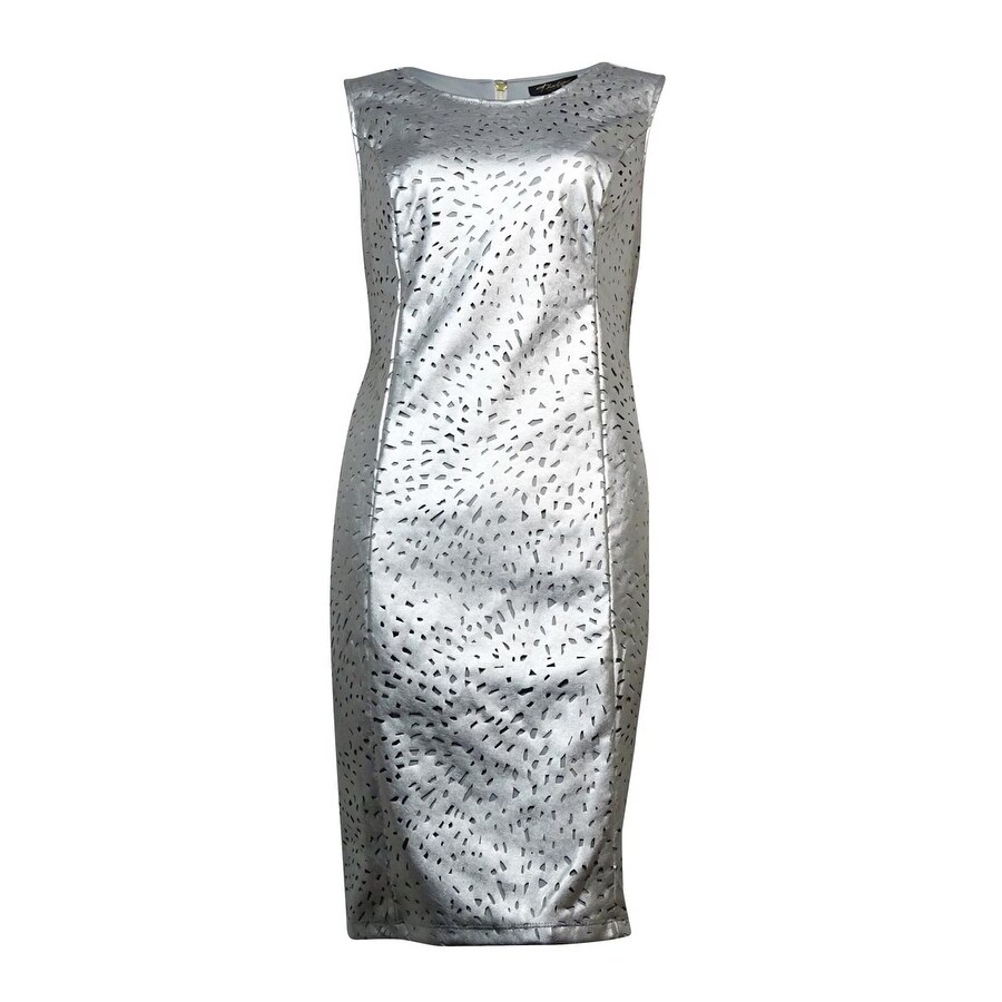 silver leather dress