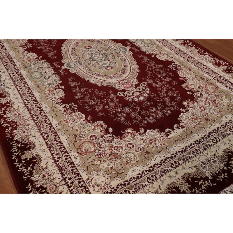 Victorian Style Kashan Turkish Rug Dining Room Machine-Made Carpet - 6'7" x 9'10"