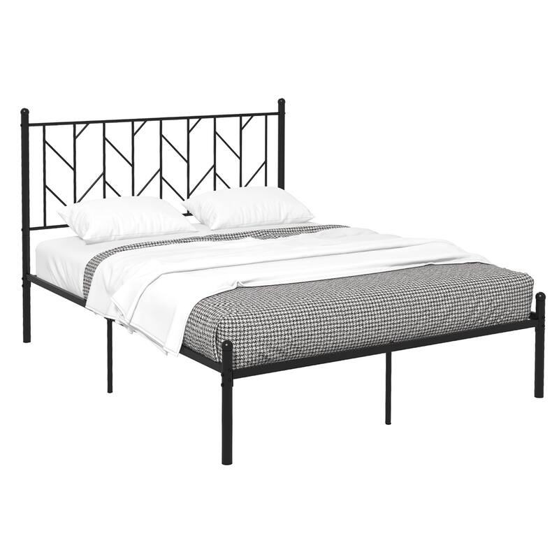 Costway Full/Qween/Twin Size Metal Platform Bed Frame Vintage