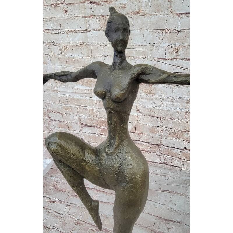 Original Signed Real Bronze Female Fertility Goddess Statue Sculpture Abstract