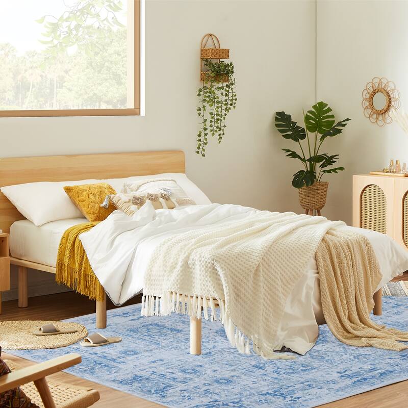 Washable Non-Slip Area Rug,Stain Resistant Low-Pile Carpet,8X10 - 8' X 10'