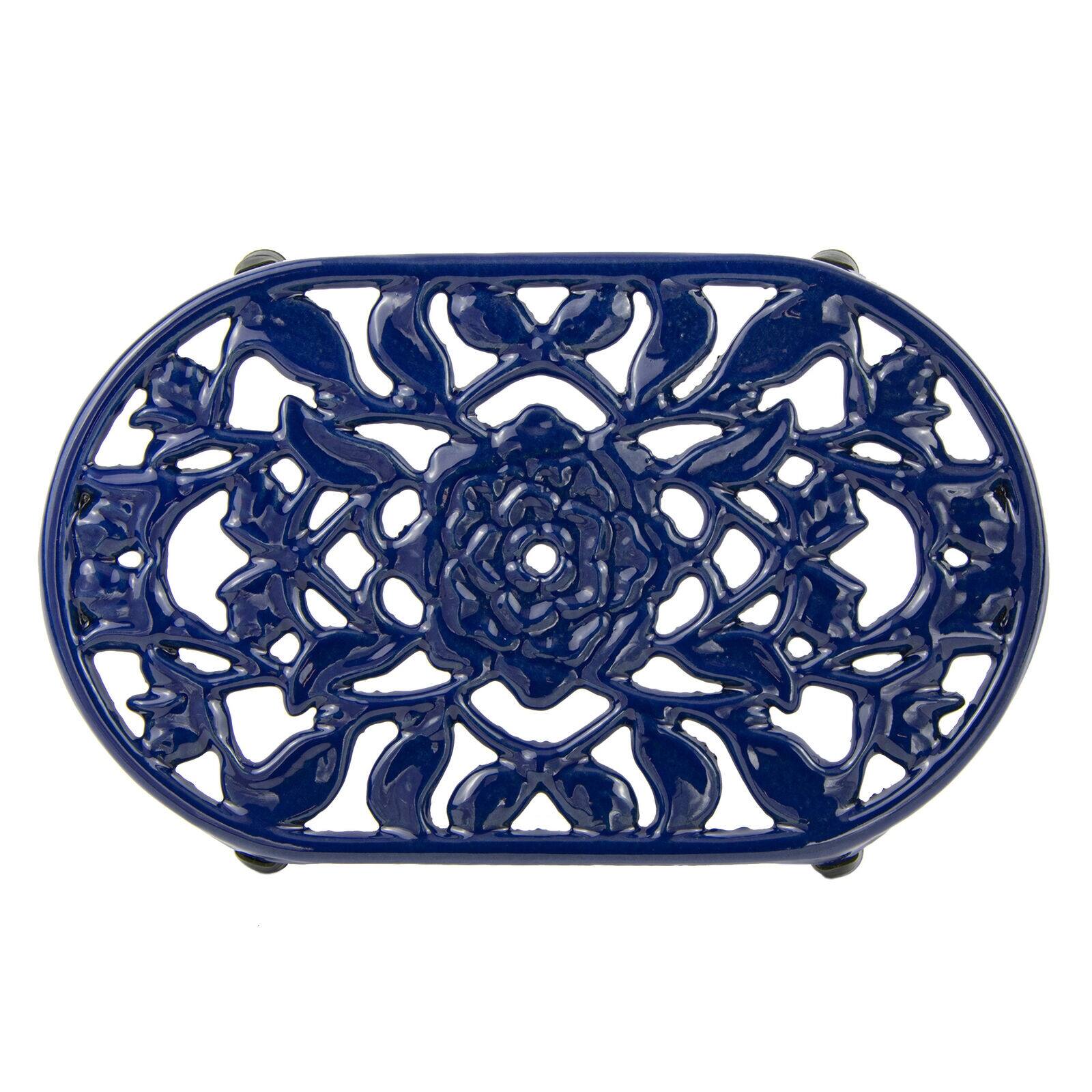 Cobalt Blue Cast Iron Oval Trivet On Sale Bed Bath & Beyond 40045656