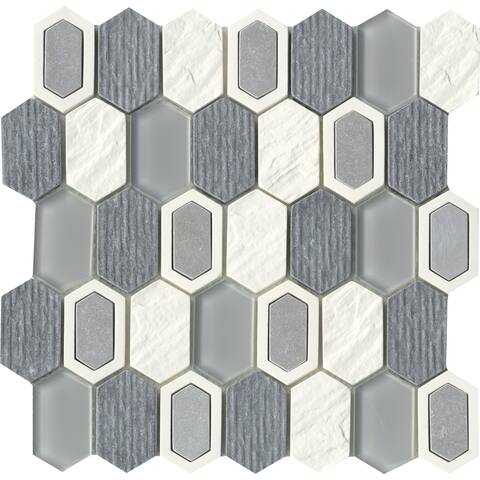 Emser Tile Literati - 12" x 12" Hexagon Geometric Mosaic Wall Tile -