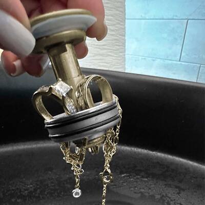Bathroom Pop-Up Drain without Overflow in Brushed Gold D-703G