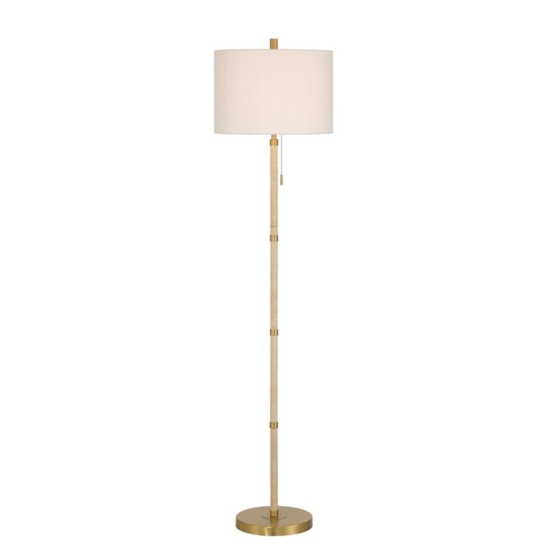 Acroma 61" Traditional Floor Lamp with Drum Lampshade - 1-light