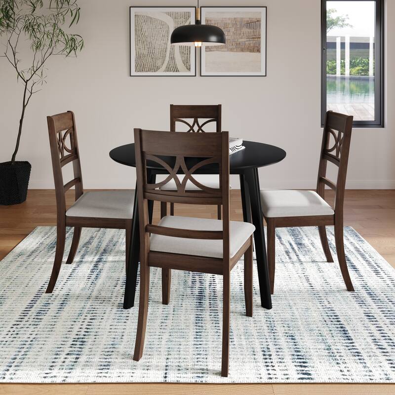 CraftPorch Mid Century Modern 4-Piece Chair and Round Table Dining Set