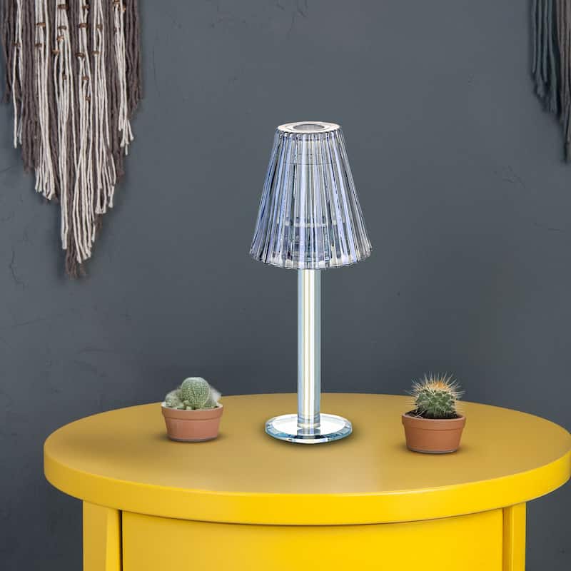 Crystal Glass Candle Lamp with Elegant 12-Inch Glass Shade Decor