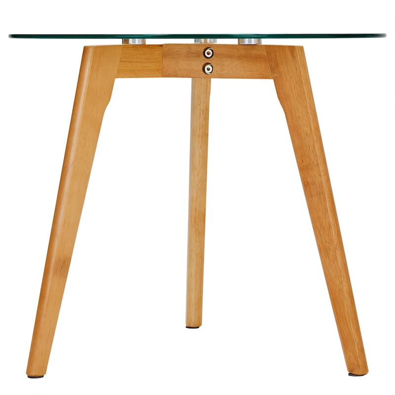 Set of Two Mixed Material Mid-Century Modern Glass Nesting Tables