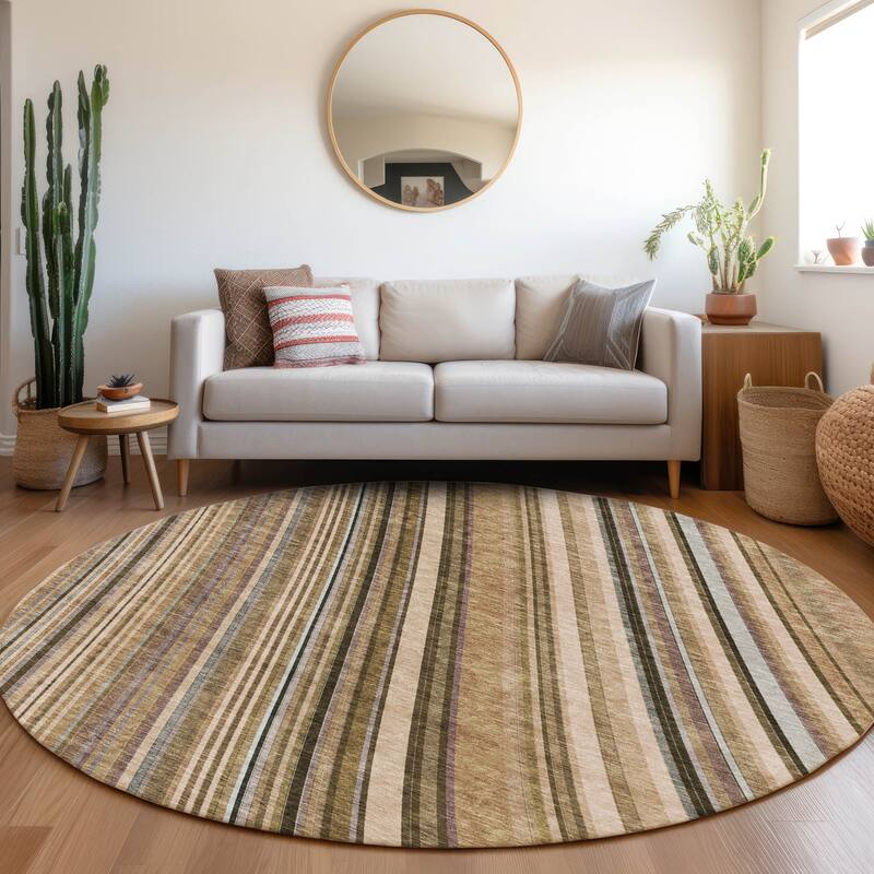 Premium Washable Super Soft Modern Flow Mayfield Rug - Taupe - 8' x 8'