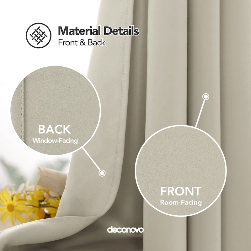 Deconovo Square Grommet Curtain Panel Pair(2 Panel)