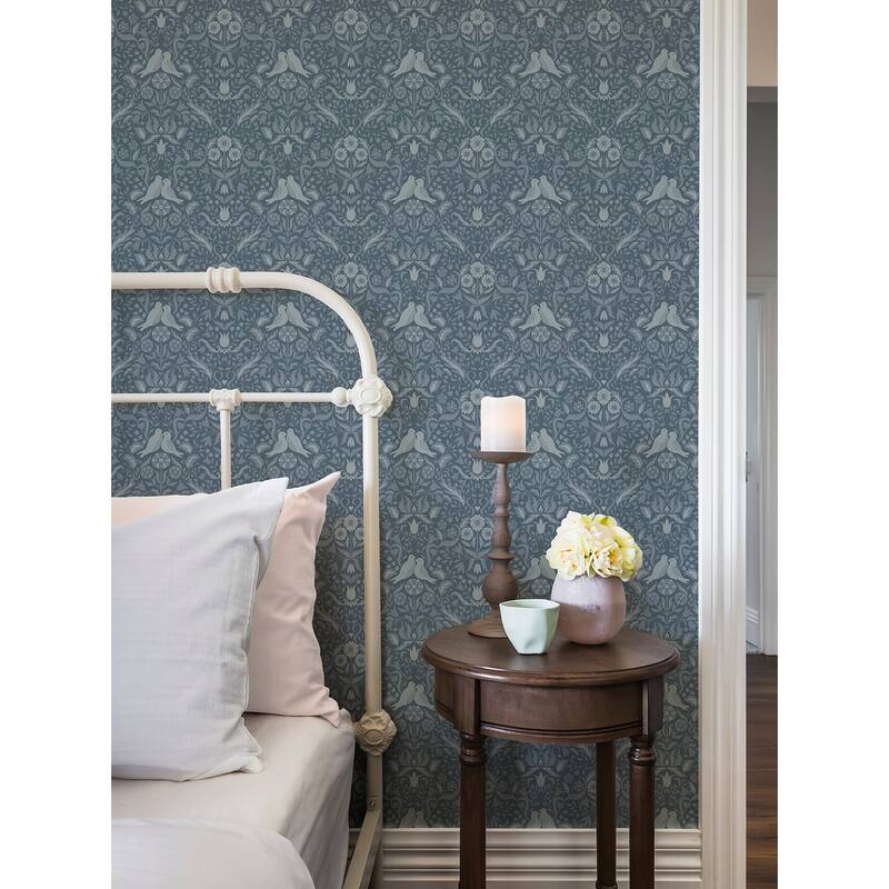 A-Street Prints Niki Blue Country Kitsch Wallpaper