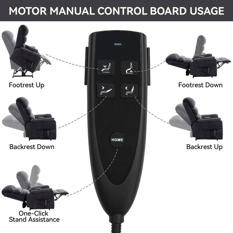 Chenille Dual Motor Infinite Power Lift Recliner Chair with Power-Remote, Heat Massage and Heavy Duty Motion Mechanism