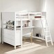 preview thumbnail 1 of 26, Wooden Full Size Loft Bed with Drawers and Desk, Platform Bed with Shelves White