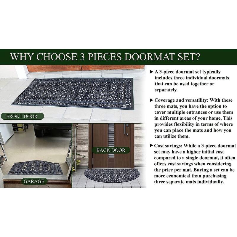 A1HC Rubber Grill Matching Doormat Set, For Front, Patio & Garage