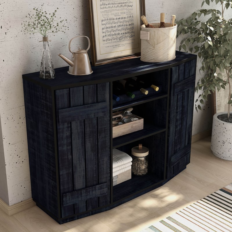 DH BASIC Rustic Navy Blue 4-bottle Buffet Cabinet (47-inch) by Denhour