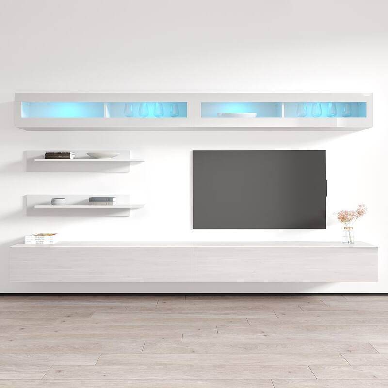 Fly I2 30TV Wall-mounted Floating Modern Entertainment Center - White