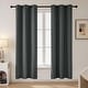 preview thumbnail 30 of 135, Deconovo Grommet Room Darkening Curtains, Set of 4 Panels 38x63 Inch - Dark Grey