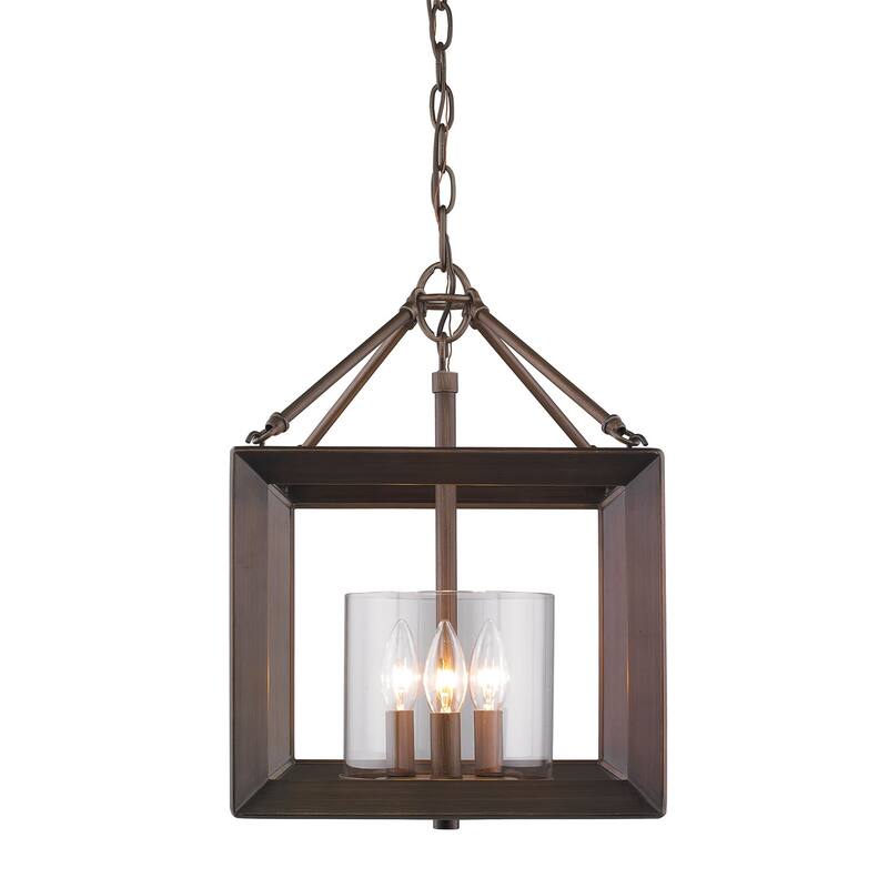 Golden Lighting Smyth 3 Light 12" Wide Semi-Flush Square Ceiling
