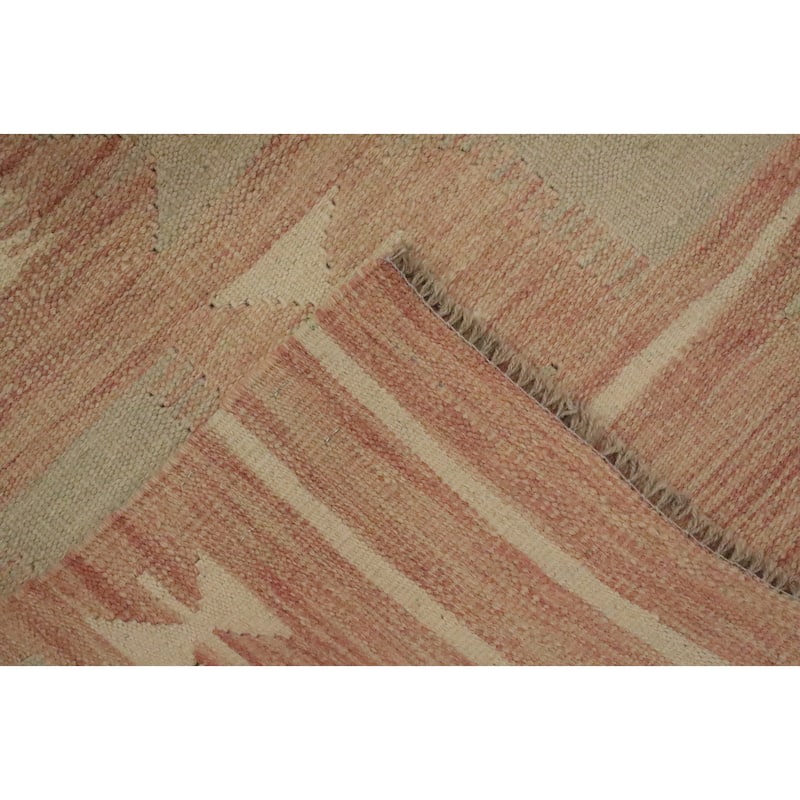 Hand Woven Oriental 100% Wool Carpet Southwestern Tribal Greys & Charcoal Kilim Area Rug - 9' 9'' X 8' 4''