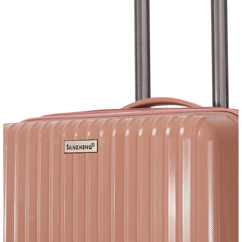 Luggage Sets 3 Piece,Luggage Set PP Material Travel Suitcase Set With Spinner Wheels for Men Women, 20''/24''/28'' - Rose Gold